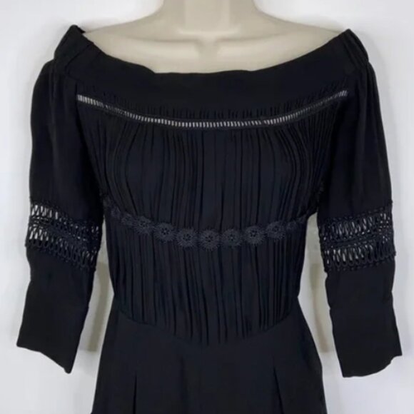 NEW - ELLIATT Memory Jumpsuit in Black with Lace Applique Detail - Picture 3 of 4